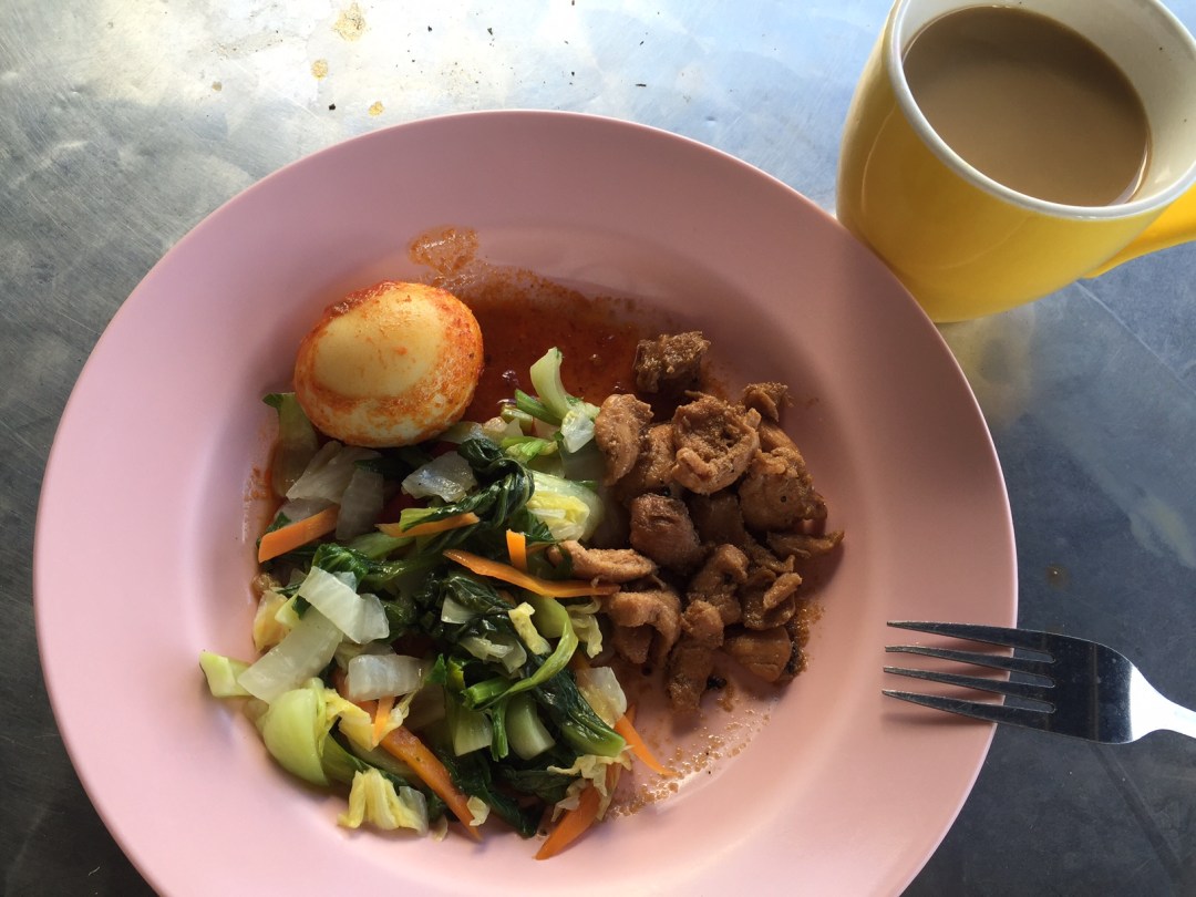 Plate of balanced food in local school canteen